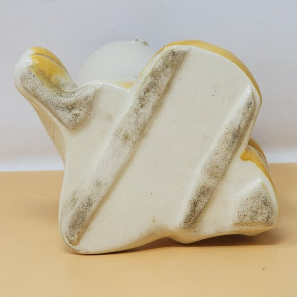 Vintage Ceramic Heart Shaped Vase/Planter With Floral & Bow Accents - Picture 6 of 13